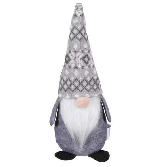 NWT- 14” Gray Christmas Holiday Gnome Decorstion w/ Gray & White Sweater Hat - Picture 17 of 17